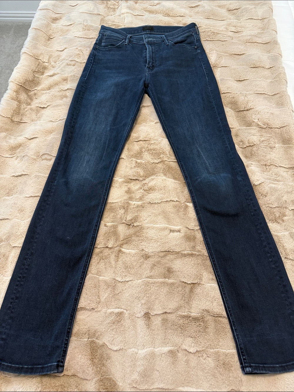 MOTHER Women's Dark Blue Straight-Leg Jeans